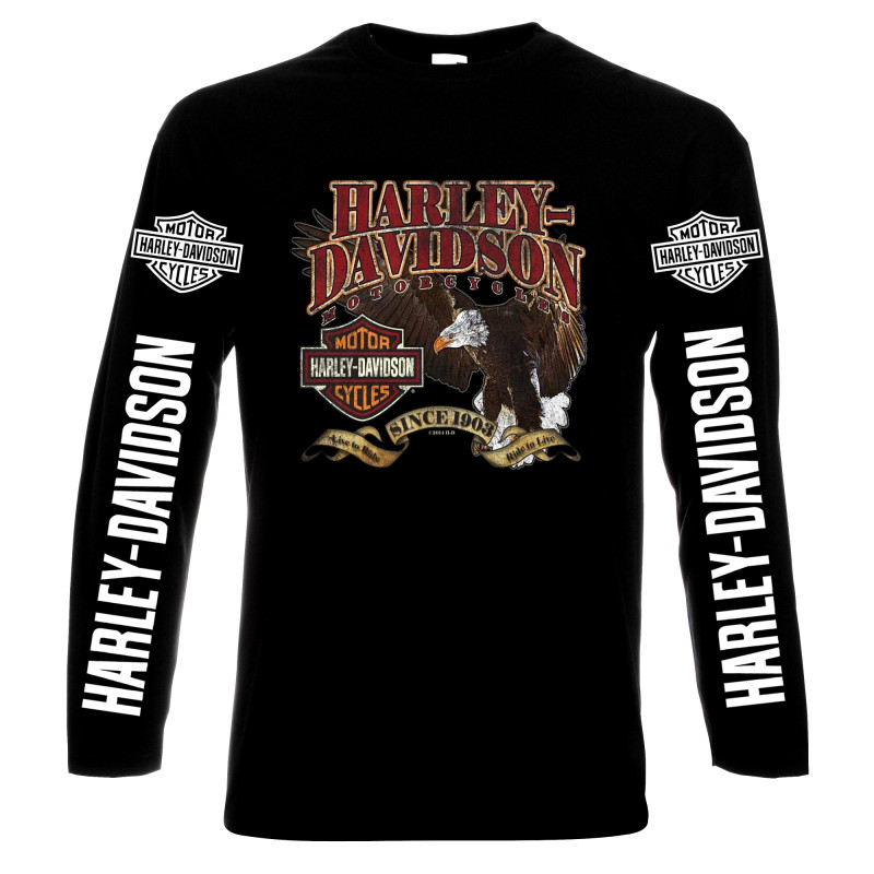 LONG SLEEVE T-SHIRTS Harley Davidson, 4, men's long sleeve t-shirt, 100% cotton, S to 5XL